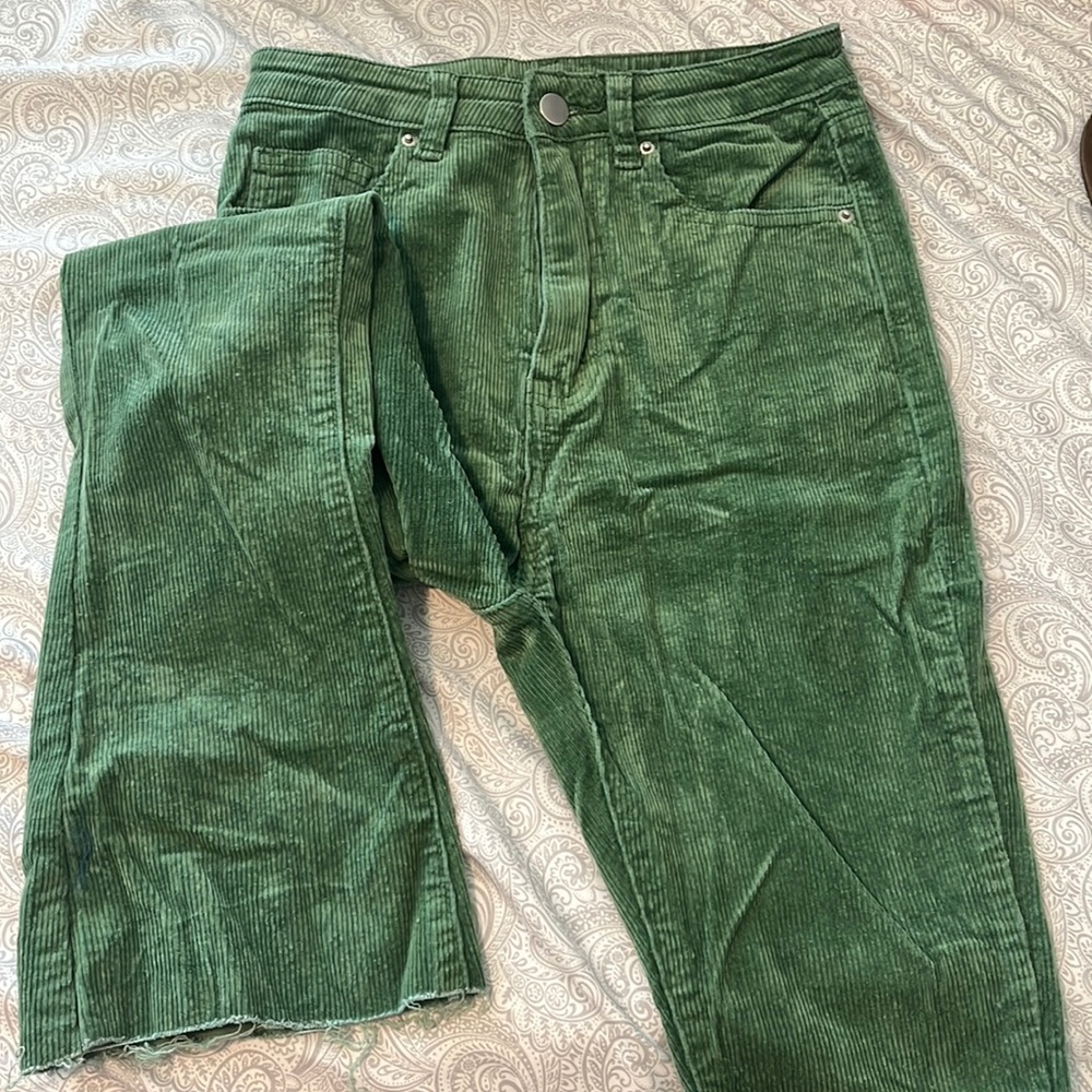 Green corduroy pants! Fit and flare